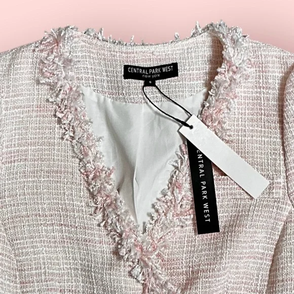 central park west New York City tweed pink maizie  blazer jacket size S Small - Picture 3 of 13